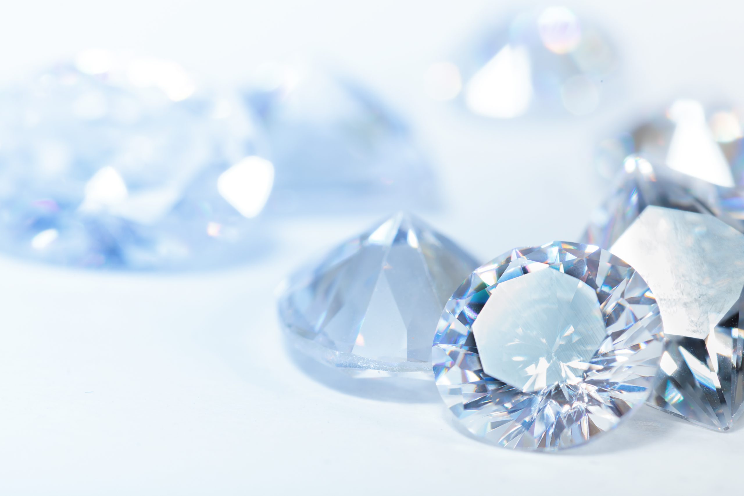 White diamonds on blue background